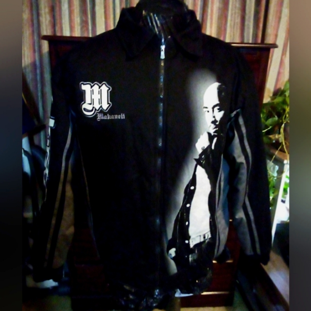 MAKAVELI BRANDED (TUPAC) Vintage Collectable Graphics Jacket Men's XL Black